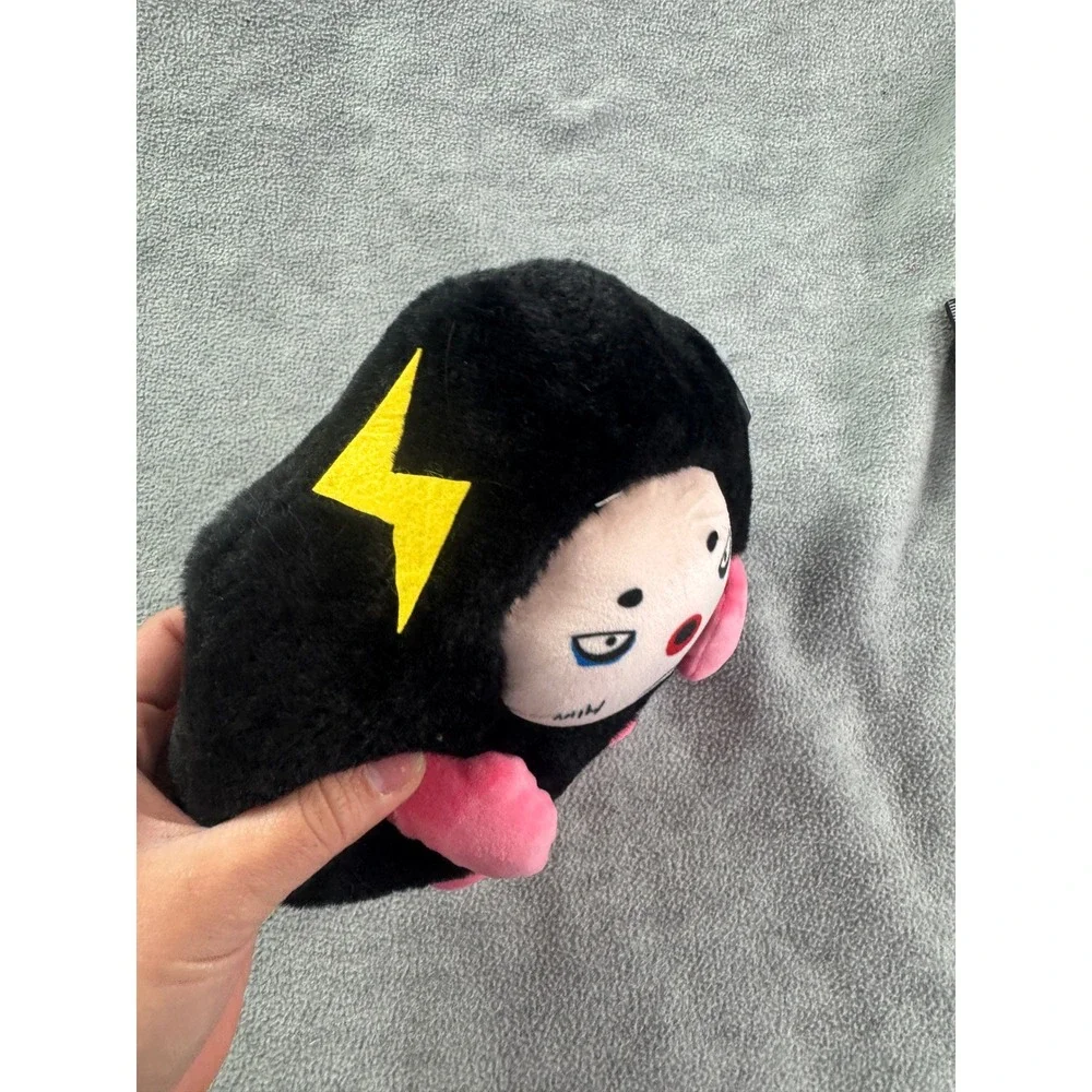 Tongfeng Grumpy Face Plush Toy Black Pink Yellow‎ Lightning Bolt Character 7in